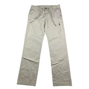 Vuori Pants Womens M Cream Ripstop Cotton Zip Pockets Tapered VW401